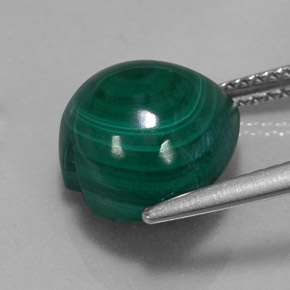 Malachite naturale verde da 7,66 ct, a forma di cuore, opaco