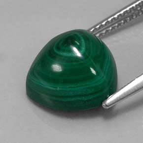 Malachite naturale verde da 7,48 ct, trillion, opaco