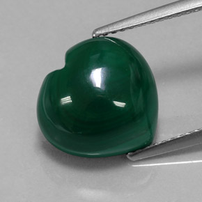 Malachite naturale verde da 8,58 ct, a forma di cuore, opaco