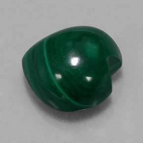 Malachite naturale verde da 6,51 ct, a forma di cuore, opaco