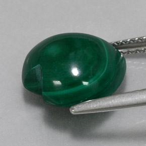 Malachite naturale verde da 6,51 ct, a forma di cuore, opaco