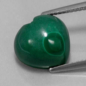 Malachite naturale verde da 7,11 ct, a forma di cuore, opaco