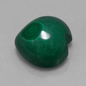 Malachite naturale verde da 7,11 ct, a forma di cuore, opaco