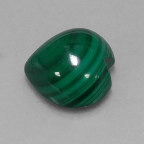 Malachite naturale verde da 5,54 ct, a forma di cuore, opaco