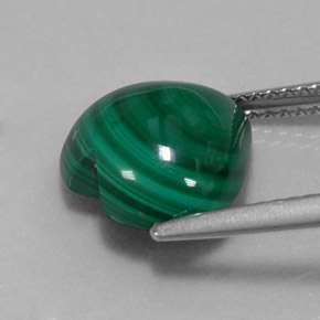 Malachite naturale verde da 5,54 ct, a forma di cuore, opaco
