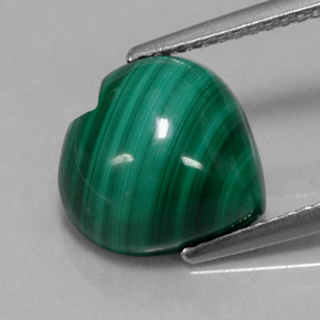 Malachite naturale verde da 6,03 ct, a forma di cuore, opaco