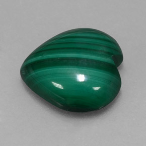 Malachite naturale verde da 5,95 ct, a forma di cuore, opaco