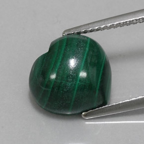 Malachite naturale verde da 6,26 ct, a forma di cuore, opaco