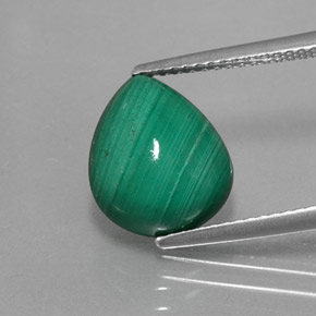 Malachite Verde multicolore naturale da 6.39 ct, Forma a pera, Opaco