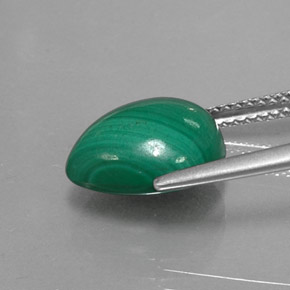 Malachite Verde multicolore naturale da 6.39 ct, Forma a pera, Opaco