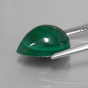 Malachite naturale verde da 8,16 ct, taglio a pera, opaco