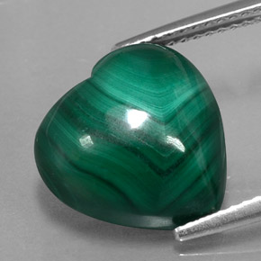 Malachite naturale verde da 11,69 ct, a forma di cuore, opaco