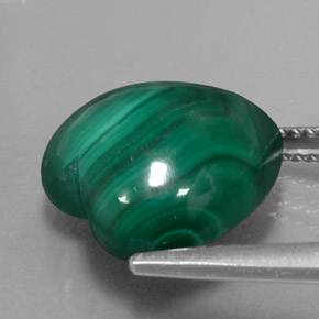 Malachite naturale verde da 11,69 ct, a forma di cuore, opaco