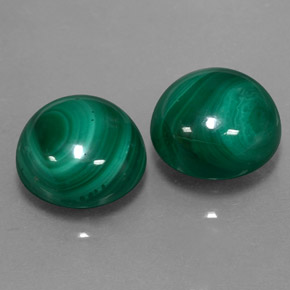 Malachite naturale verde da  ct, taglio rotondo, opaco