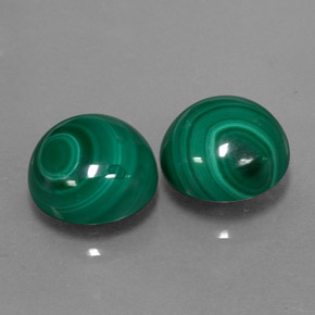 Malachite naturale verde da  ct, taglio rotondo, opaco