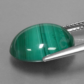 Malachite naturale verde da 10,31 ct, taglio ovale, opaco