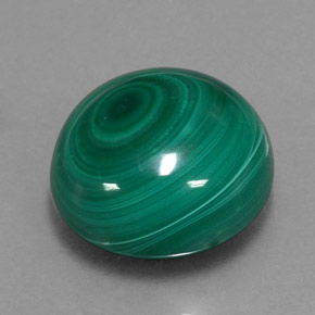 Malachite naturale verde da 15,44 ct, taglio rotondo, opaco