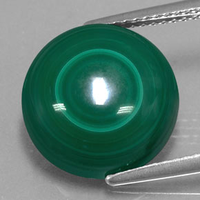Malachite naturale verde da 11,74 ct, taglio rotondo, opaco