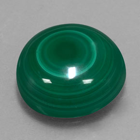 Malachite naturale verde da 11,74 ct, taglio rotondo, opaco