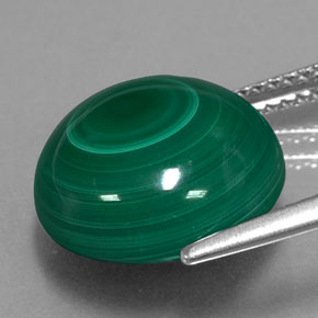 Malachite naturale verde da 11,74 ct, taglio rotondo, opaco