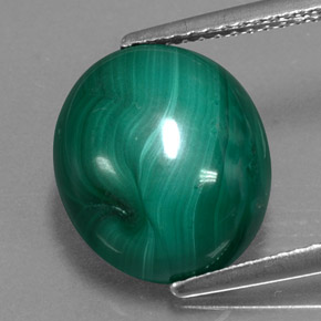 Malachite naturale verde da 8,54 ct, taglio ovale, opaco