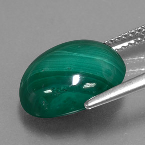 Malachite naturale verde da 8,54 ct, taglio ovale, opaco
