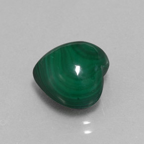 Malachite naturale verde da 7,65 ct, a forma di cuore, opaco