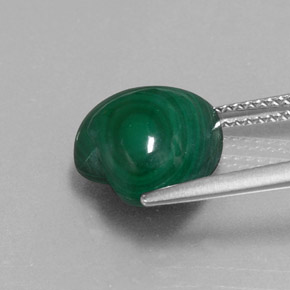 Malachite naturale verde da 7,65 ct, a forma di cuore, opaco