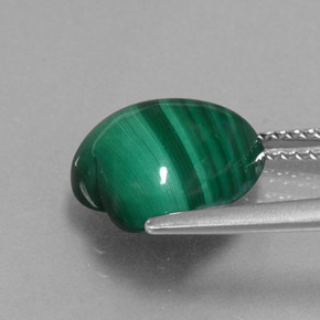 Malachite naturale verde da 7,34 ct, a forma di cuore, opaco
