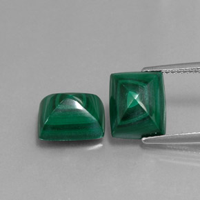 Malachite naturale verde da  ct, baguette, opaco