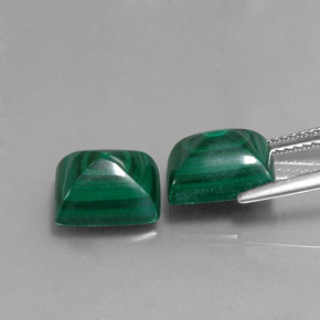 Malachite naturale verde da  ct, baguette, opaco