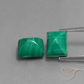 9.32ctw Naturale Verde Malachite, Taglio a baguette, Opaco