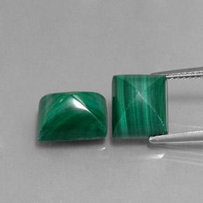 Malachite naturale verde da 10,57 ct, baguette, opaco