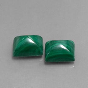 Malachite naturale verde da 10,57 ct, baguette, opaco