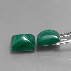Malachite naturale verde da 10,57 ct, baguette, opaco