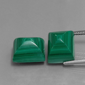 Malachite naturale verde da  ct, baguette, opaco