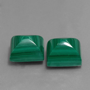 Malachite naturale verde da  ct, baguette, opaco