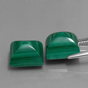 Malachite naturale verde da  ct, baguette, opaco