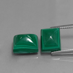 Malachite naturale verde da  ct, baguette, opaco