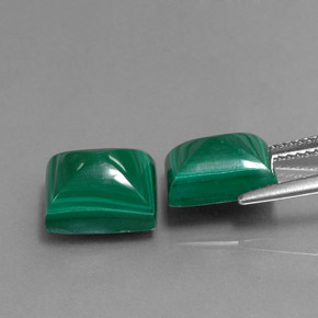Malachite naturale verde da  ct, baguette, opaco