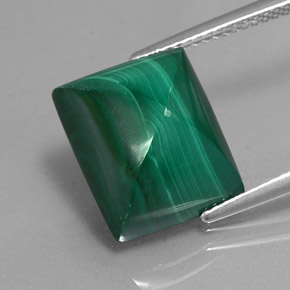 Malachite naturale verde da 12,49 ct, baguette, opaco