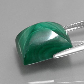 Malachite naturale verde da 12,49 ct, baguette, opaco