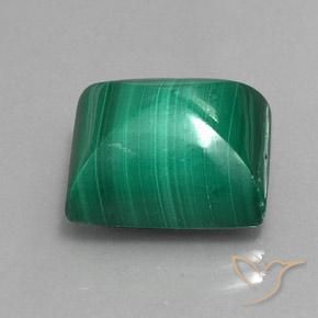 Malachite Verde medio naturale da 13.55 ct, Taglio a baguette, Opaco