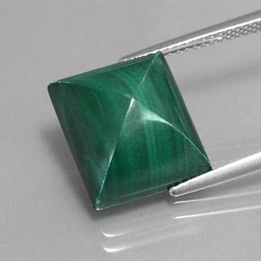 Malachite Verde medio naturale da 14.27 ct, Taglio a baguette, Opaco