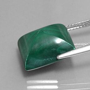 Malachite Verde medio naturale da 14.27 ct, Taglio a baguette, Opaco