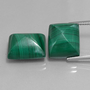 Malachite naturale verde da  ct, baguette, opaco