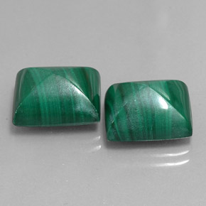 Malachite naturale verde da  ct, baguette, opaco