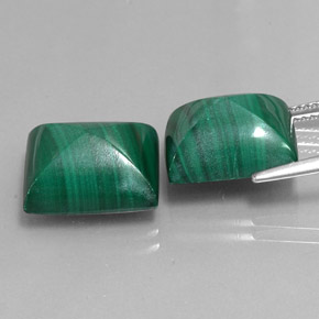 Malachite naturale verde da  ct, baguette, opaco