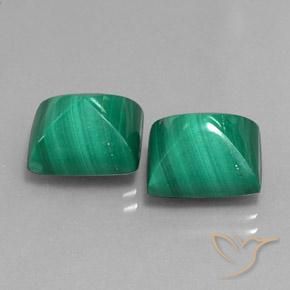 Gemme di Malachite Verde medio naturale da 15.62 ct, Taglio a baguette, Opaco
