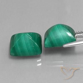 Gemme di Malachite Verde medio naturale da 15.62 ct, Taglio a baguette, Opaco